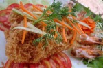 Salad with fried shrimp