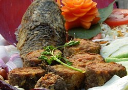 Spicy northern thai fish sausage