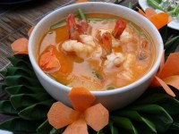 Traditional Northern Thai spicy soup with shrimp